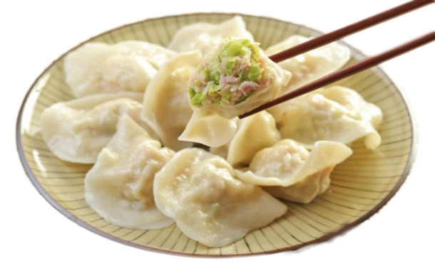 猪肉芥菜水饺PNG透明图，高清装饰元素PSD设计素材下载