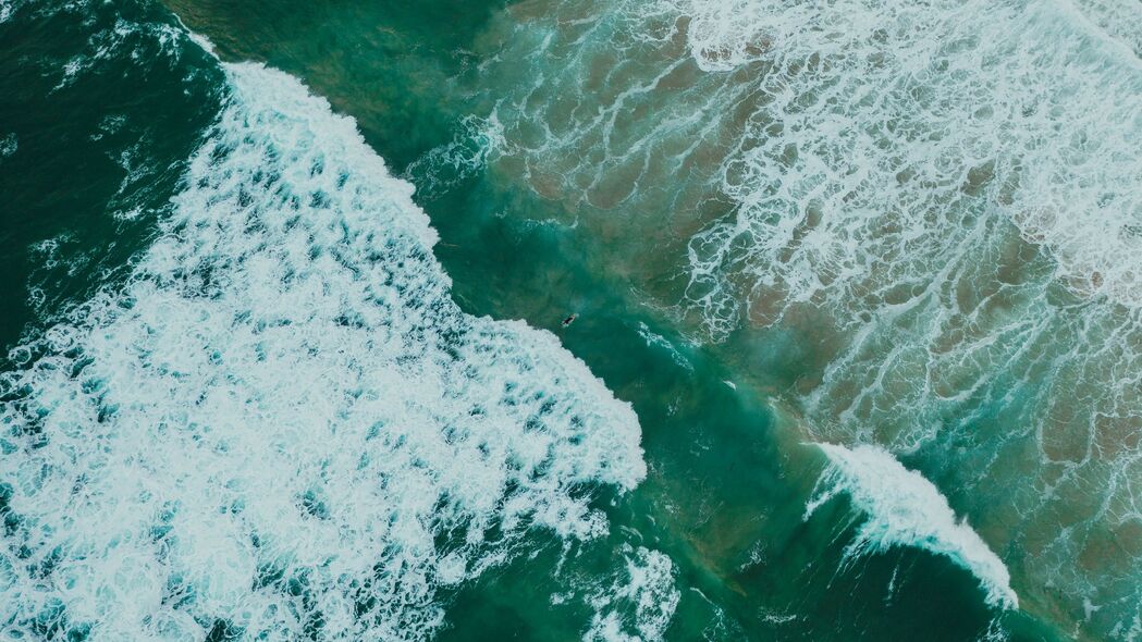 海洋波浪鸟瞰，高清4K水面风景壁纸（3840x2160）下载