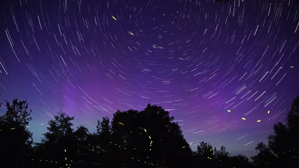 星空之夜，模糊运动长曝光，绝美4K壁纸，高清3840x2160背景图片下载