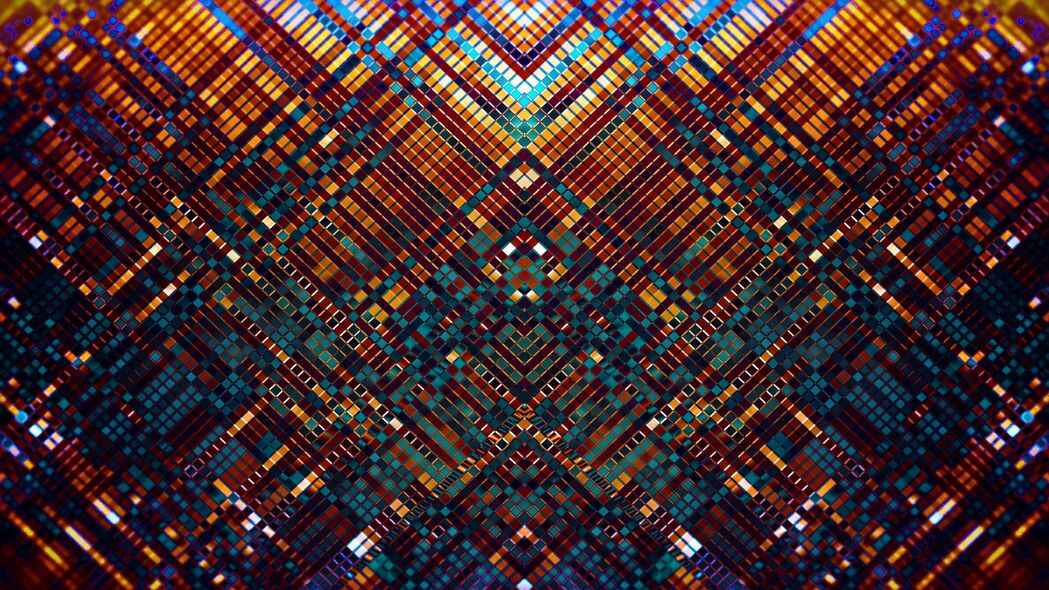 3840x2160超清多色抽象分形马赛克图案壁纸，4K背景图片高清下载