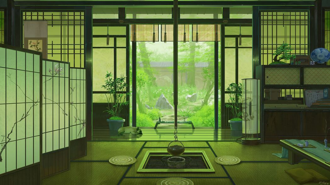 室内艺术之窗，欣赏日本风情4K高清壁纸，3840x2160超清下载