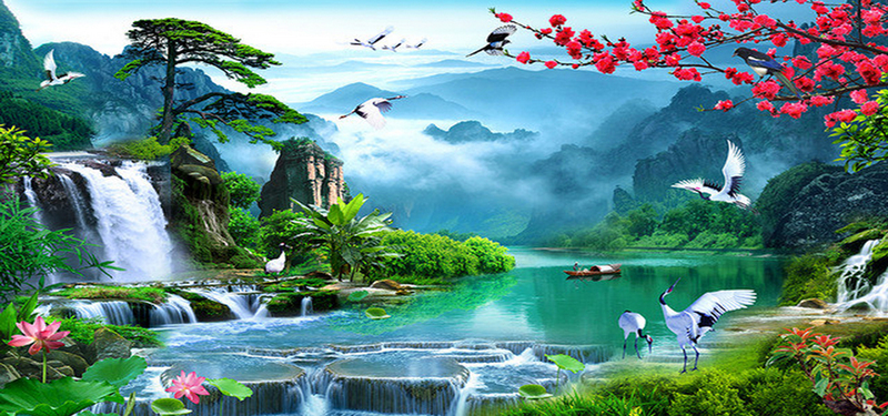 山水风景高清图集，复古中国风JPG/PSD设计素材下载