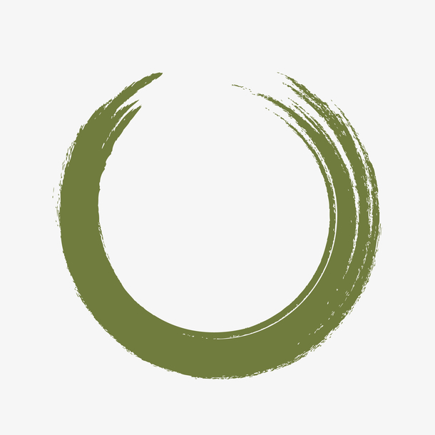 绿色圆圈水墨毛笔笔刷PNG素材，高清透明免扣，助力创意设计下载