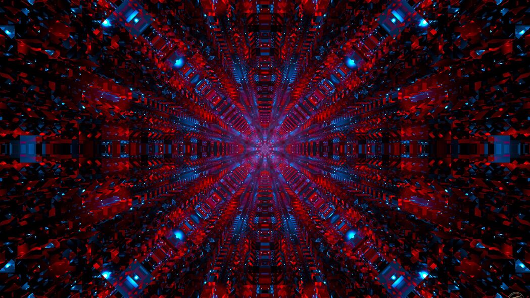 分形隧道透视抽象之美，精选4K高清壁纸，3840x2160超清分辨率，一键下载！