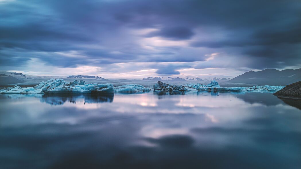 湖冰水云美景，精选4K高清壁纸，3840x2160超高清下载
