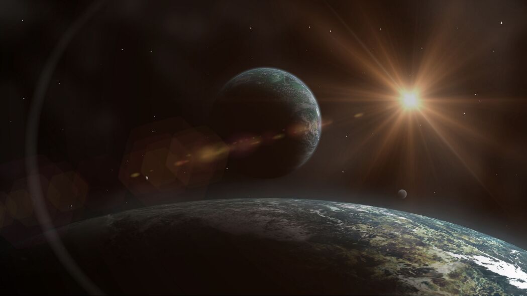 恒星闪耀，行星耀斑，太空之美尽在4K高清壁纸（3840x2160）