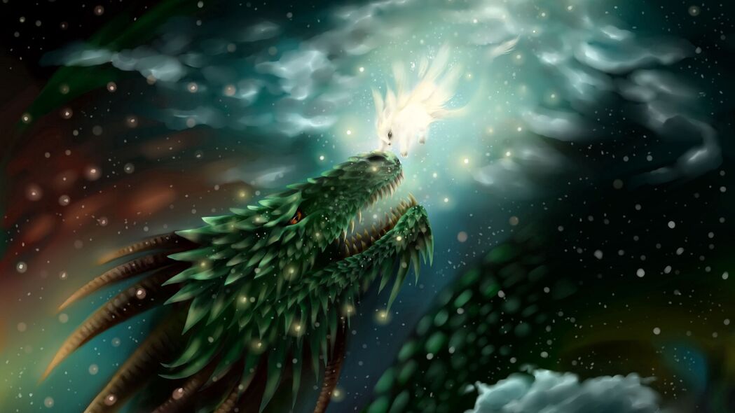 龙的艺术与生物奥秘，小说中的发光生物，闪闪发光4K壁纸，3840x2160高清背景图片下载