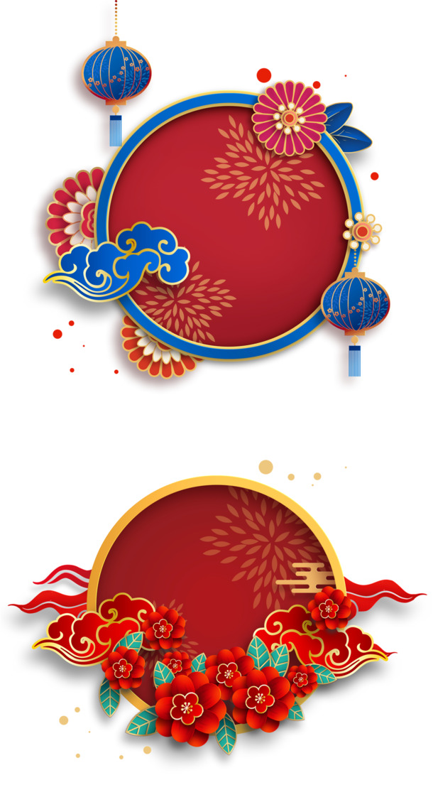 新年春节传统元素PNG透明图，高清下载，元旦/春节/元宵节日设计素材