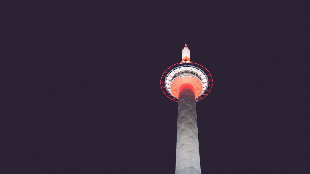 塔式建筑背光夜间美景，4K超清壁纸（3840x2160）高清下载