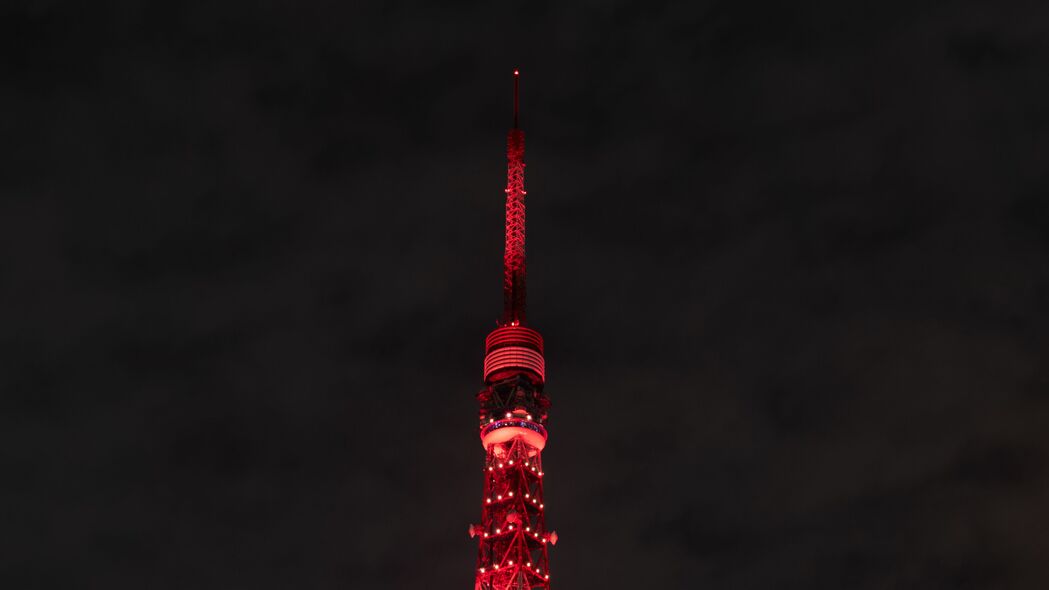 塔建筑背光红色4K超清壁纸，3840x2160高清风景图片下载