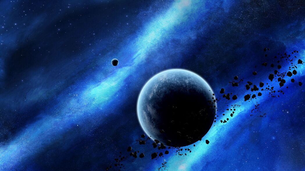 3840x2160超高清行星小行星辉光太空宇宙壁纸，4K精美背景图片免费下载