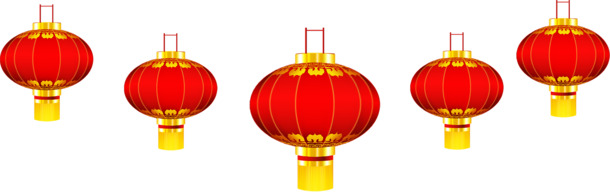 手绘红色元旦灯笼PNG透明图，高清节日元素，春节元宵设计素材下载