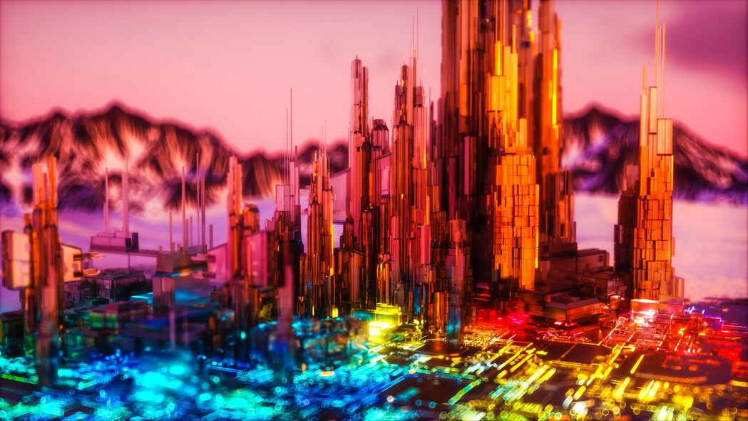 4K超高清壁纸下载，结构3D彩色明亮背光，3840x2160分辨率，精选彩色背光背景图片