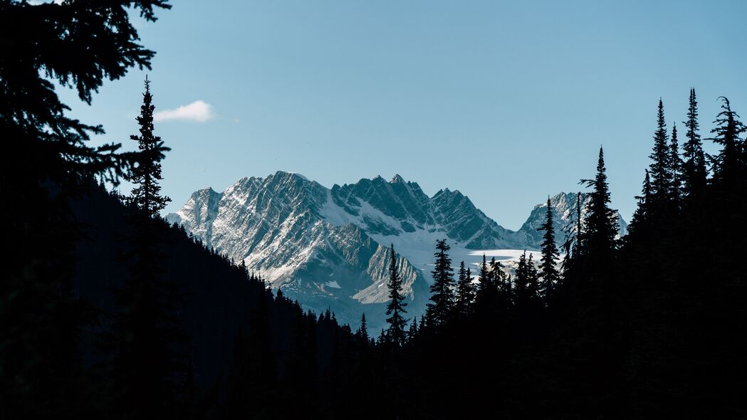 山脉森林阴影对比，深色系4K高清壁纸，3840x2160超清风景图片下载