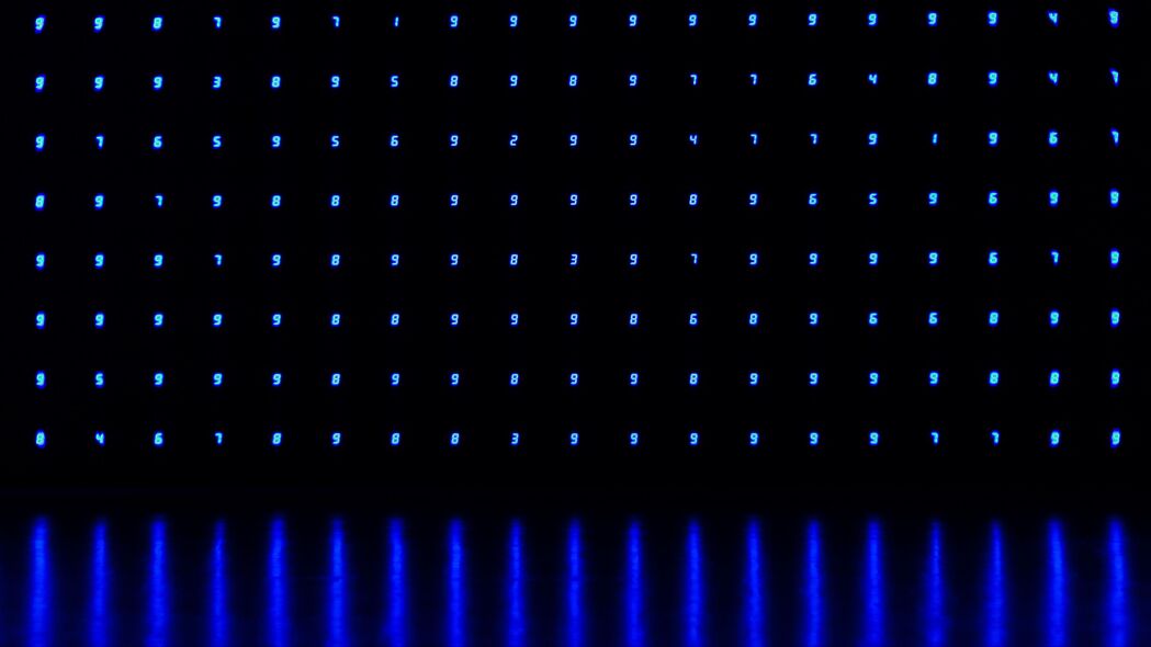 数字霓虹灯蓝色深色主题，4K超高清壁纸3840x2160，一键下载