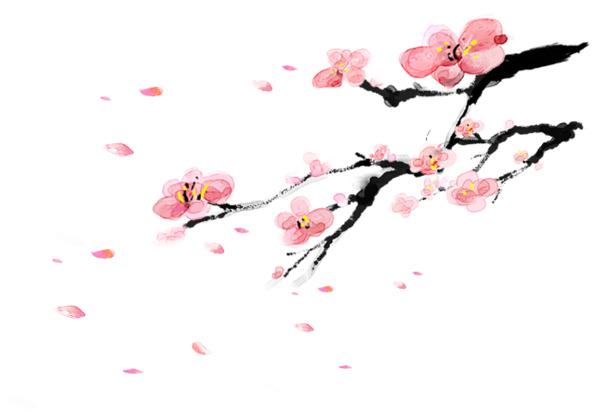 唯美寒冬，花雪交融免扣PNG透明图片，高清漂浮花瓣设计素材下载