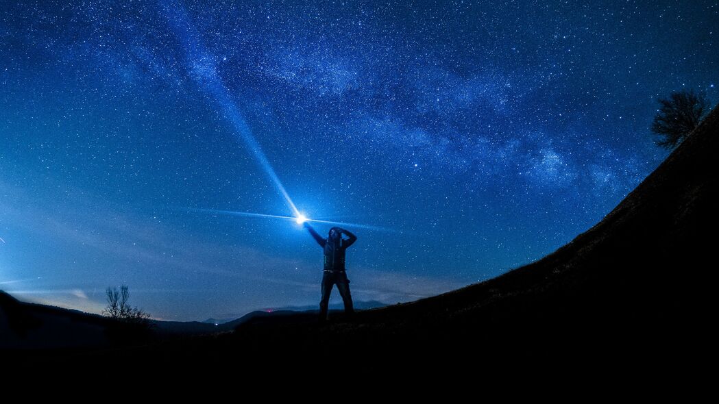 星空璀璨，人与星星共舞的夜晚，高清4K壁纸3840x2160，免费下载