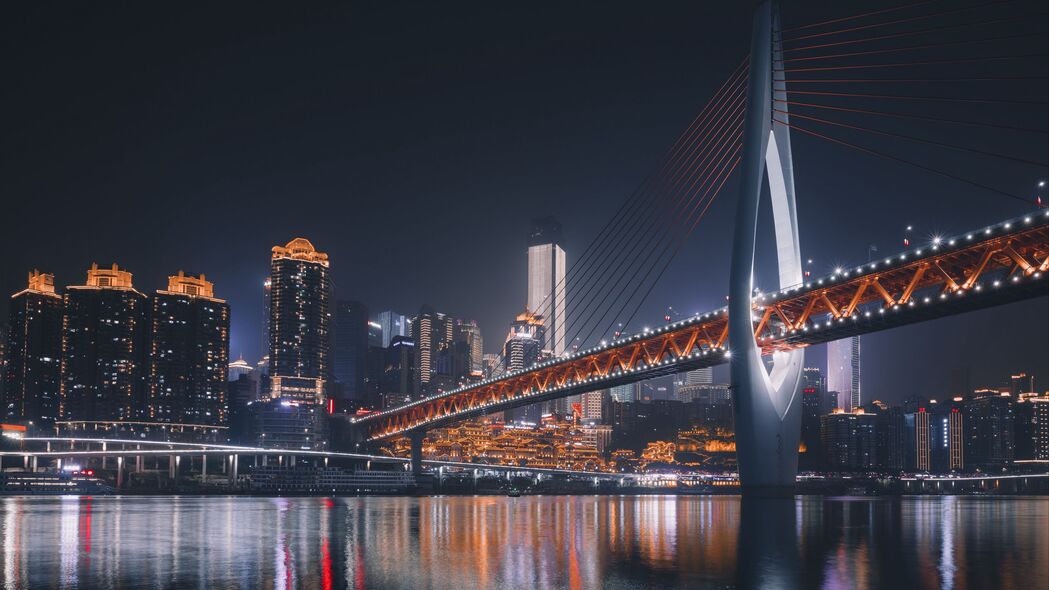 桥梁建筑夜城背光，探索重庆之美，高清4K风景壁纸3840x2160免费下载