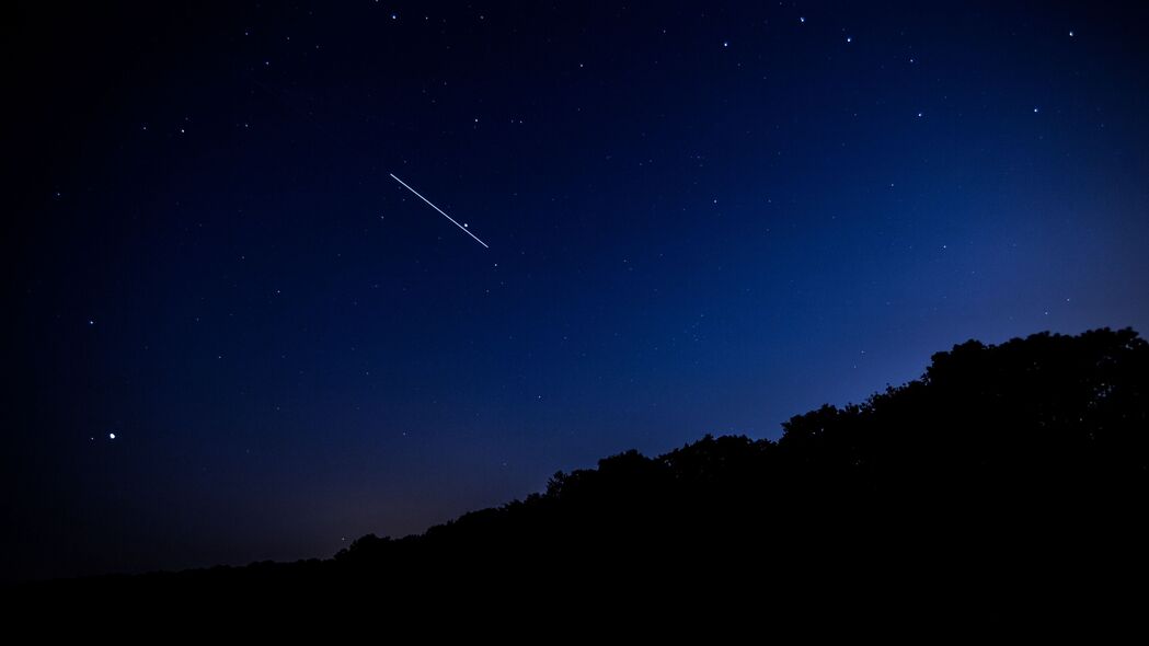 星空之夜，秋树繁星闪耀，4K超清黑暗壁纸3840x2160免费下载
