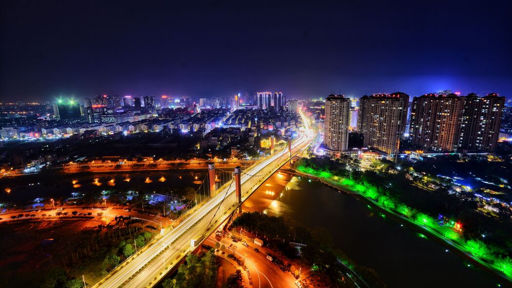 夜城璀璨，超清4K鸟瞰灯光壁纸，3840x2160高清下载