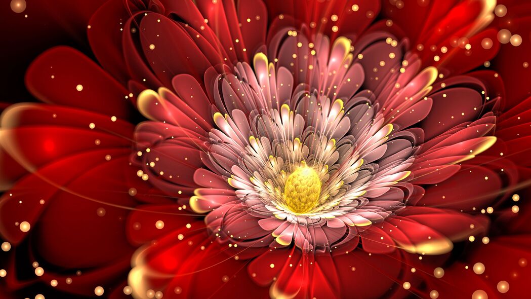 分形花朵闪光形状，精选4K超高清壁纸，3840x2160分辨率下载