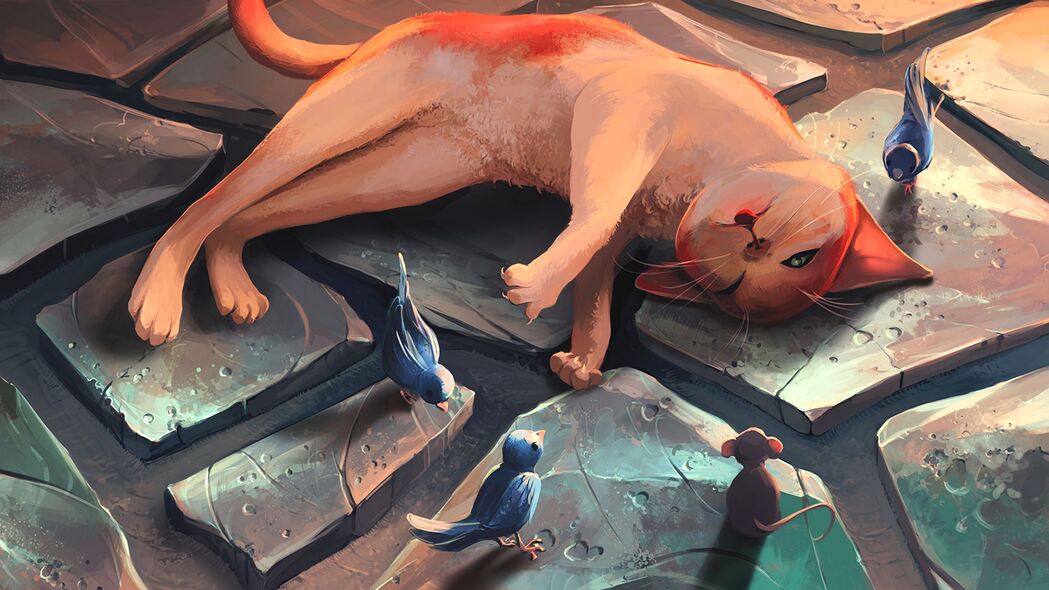 猫鼠鸟共舞，有趣时刻尽收眼底！4K高清3840x2160壁纸，休息时尽享视觉盛宴