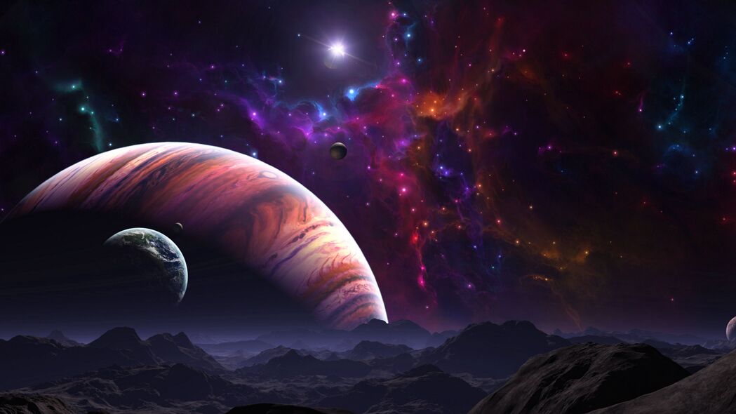 空间之美，开放行星艺术彩色4K壁纸，高清3840x2160背景图片下载