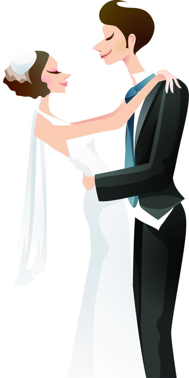 情人节高清PNG透明图片，情侣婚纱节日元素设计素材，一键下载！