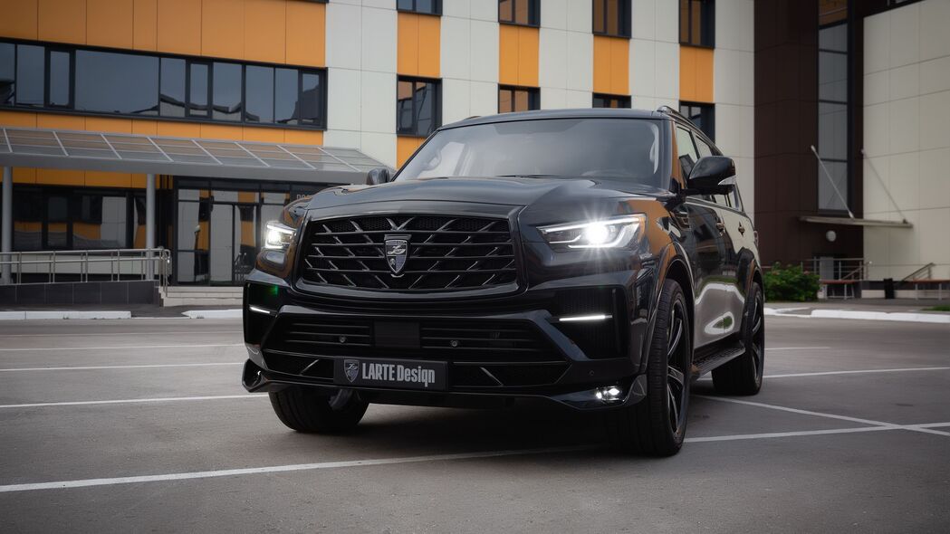 Infiniti QX80 SUV，黑色豪华版4K壁纸，3840x2160高清下载