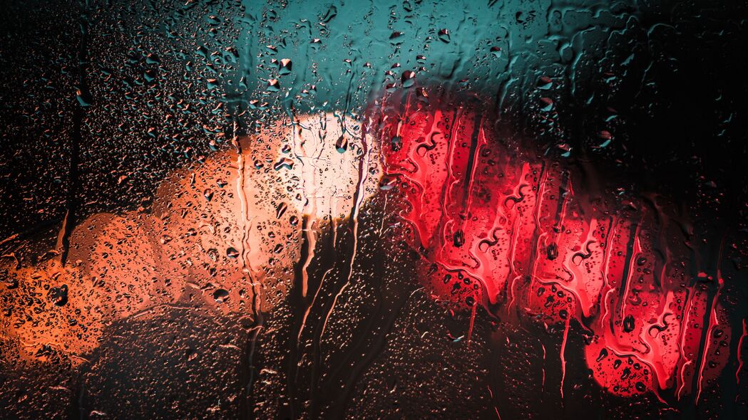 滴落玻璃雨，眩光散焦模糊之美，超高清4K宏观壁纸（3840x2160）下载