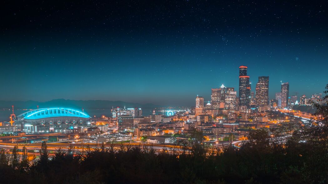 夜城星光全景，超清4K建筑灯光壁纸，3840x2160高清下载