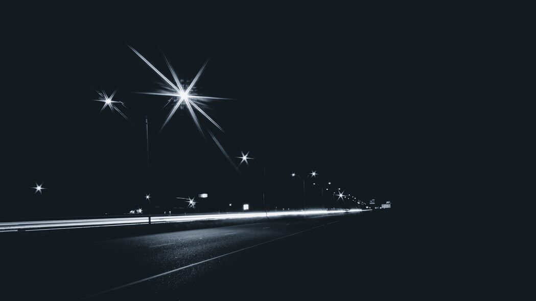 灯光璀璨，夜道运动风情，精选4K高清壁纸，3840x2160超清画质下载