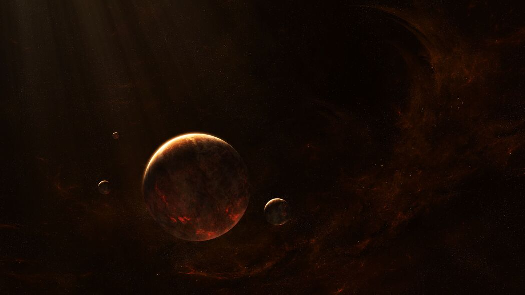 行星卫星太空探秘，黑暗宇宙中的4K超高清壁纸，3840x2160分辨率下载