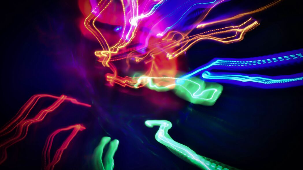 光线条彩色LED 4K壁纸，高清3840x2160背景图片下载