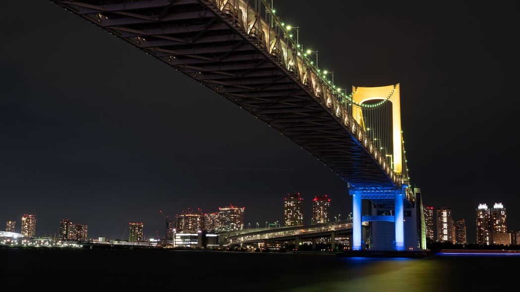 夜城桥灯，璀璨东京，4K高清壁纸，3840x2160风景美图尽享下载