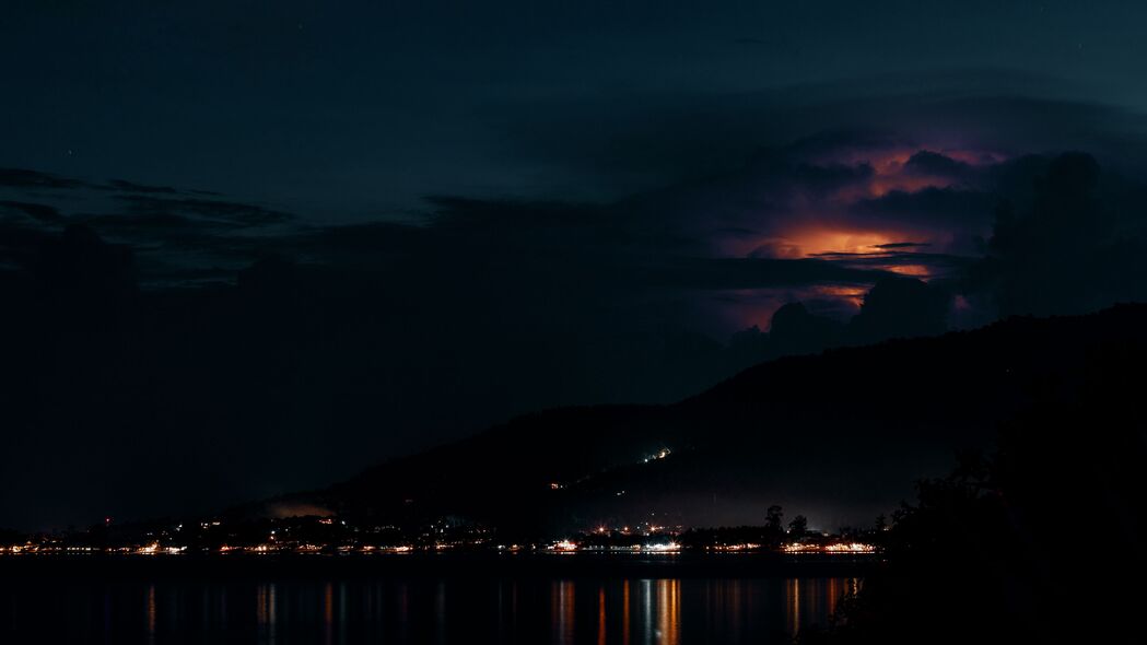 夜空云河深色美景，3840x2160超清4K壁纸，地平线风景高清下载