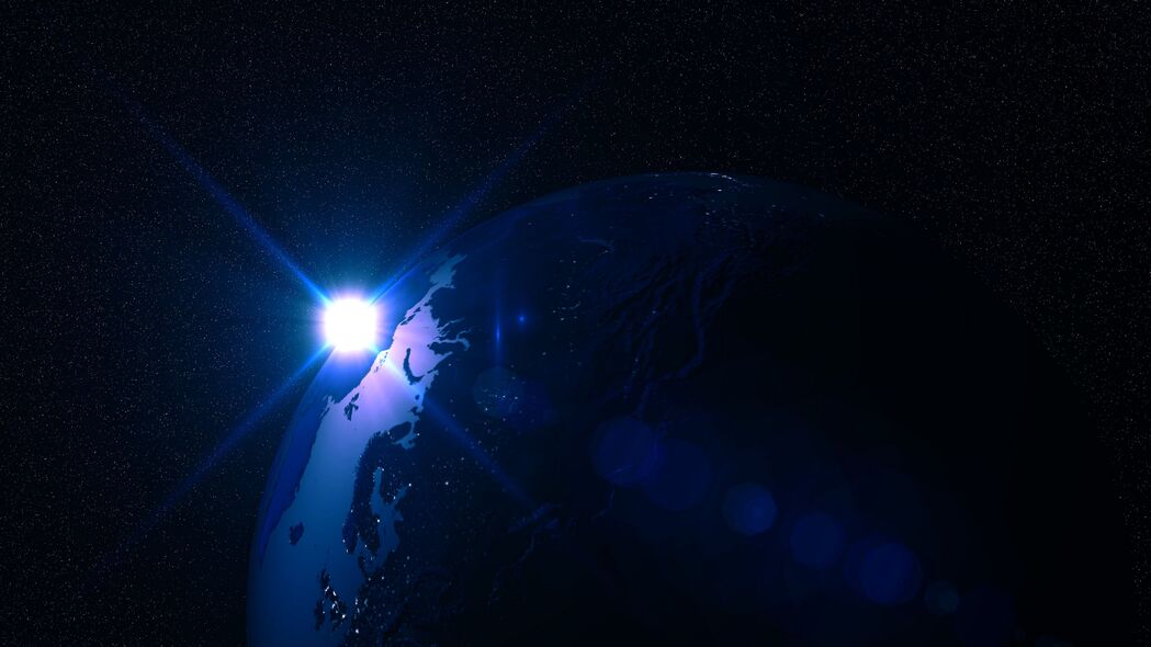 行星恒星闪耀，上升射线绘太空之美，4K高清壁纸3840x2160下载