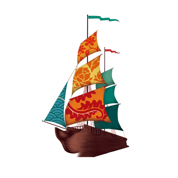 端午节船PNG透明图，高清节日元素，设计素材免费下载