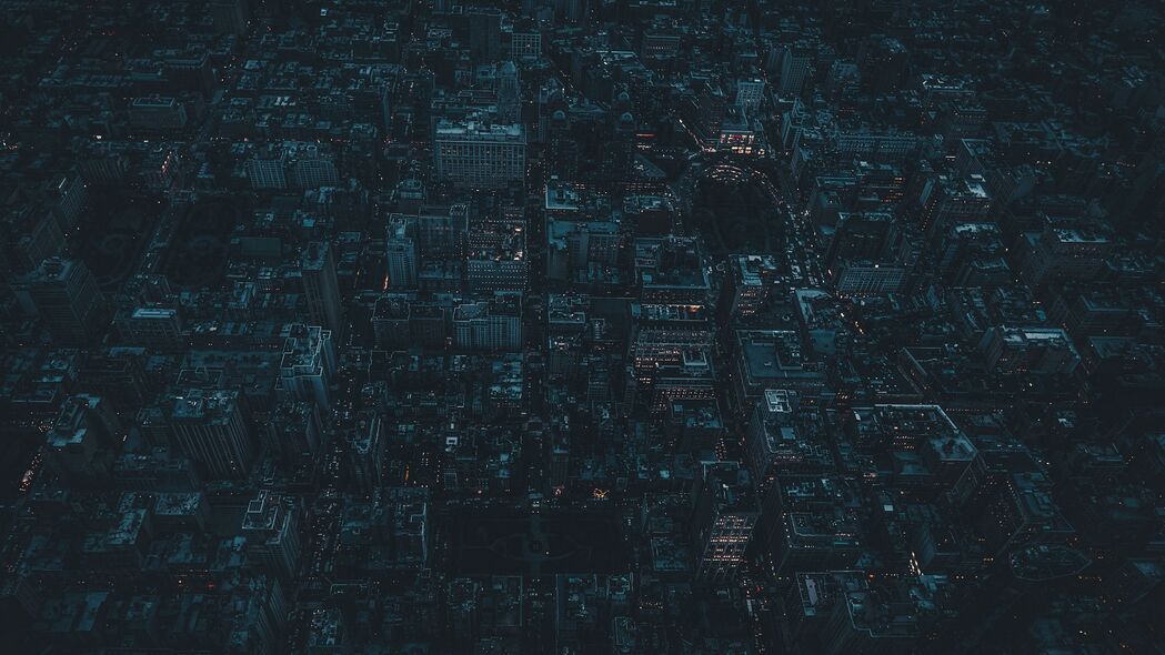 夜城鸟瞰，纽约都市夜晚灯光4K高清壁纸3840x2160下载