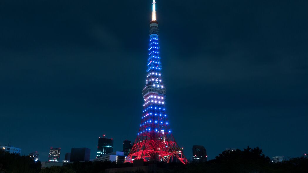 东京塔夜城灯光，超清4K壁纸，3840x2160高清风景图片下载