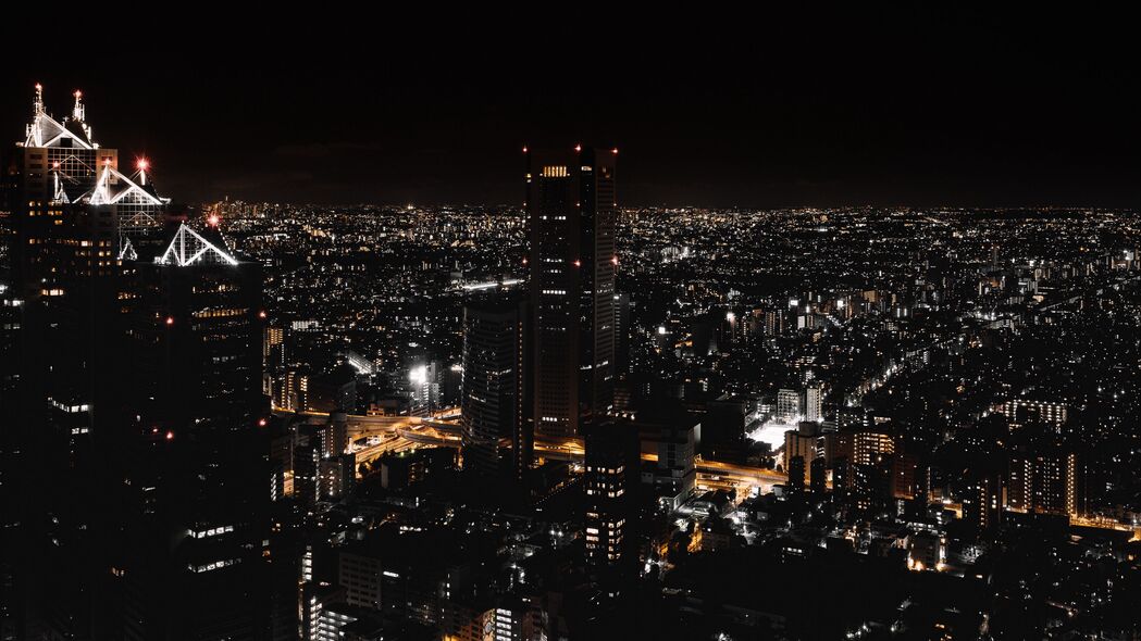 夜城之光，东京摩天大楼俯瞰，4K高清风景壁纸3840x2160下载