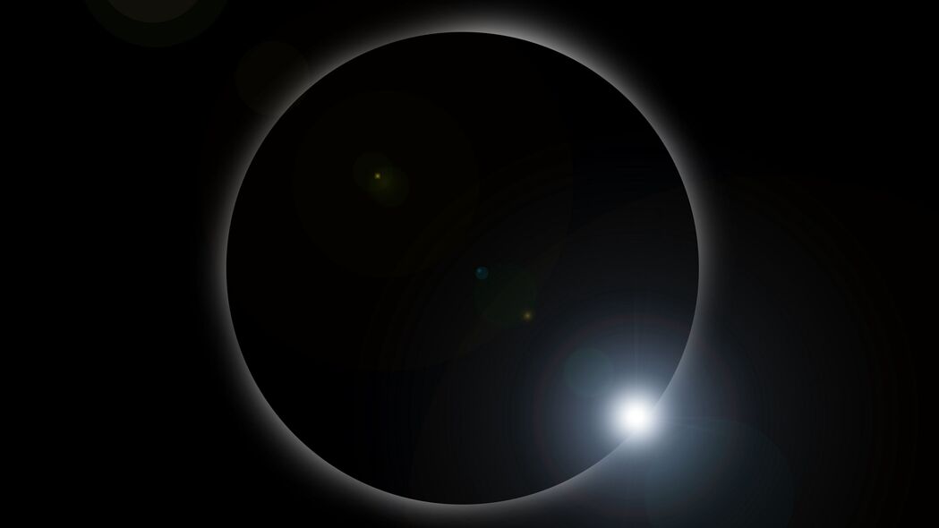 日食、月亮、太阳眩光美景，高清4K壁纸，3840x2160分辨率，畅享视觉盛宴！