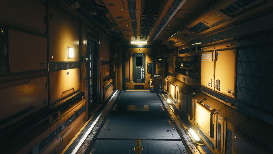 3840x2160超高清科幻走廊模块化环境壁纸，4K背景图片免费下载