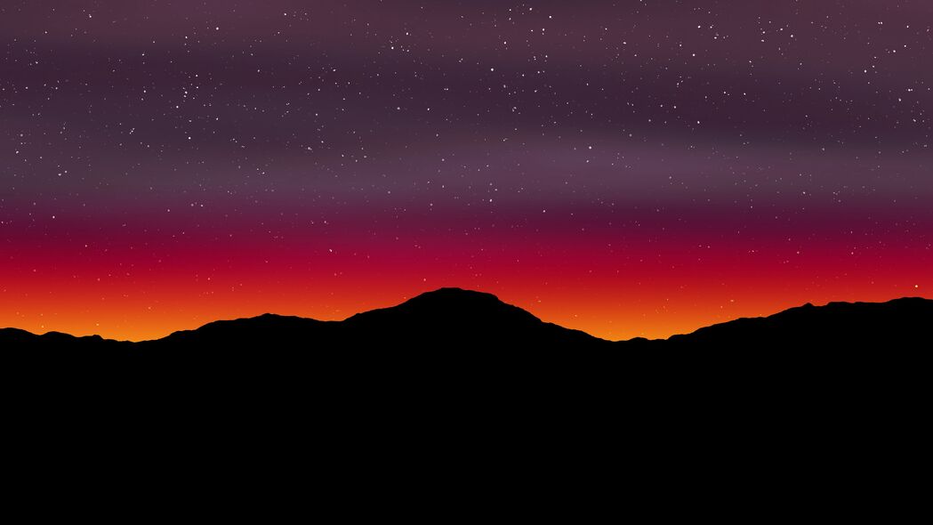 3840x2160超清星空山脉艺术深色壁纸，唯美背景图片高清下载