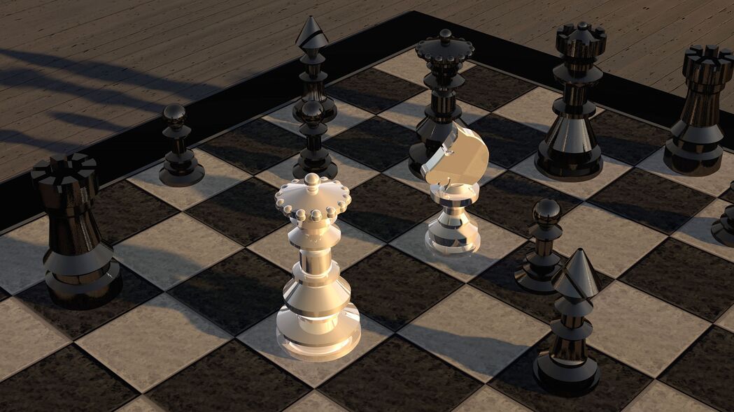 国际象棋3D人物棋盘，精选4K超高清3840x2160壁纸下载