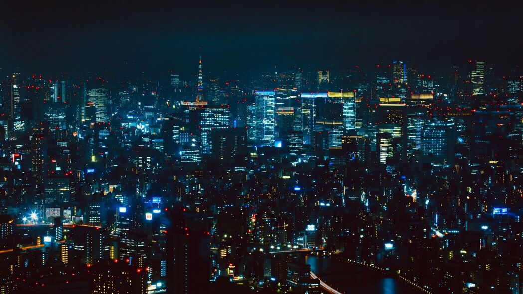夜城鸟瞰，东京灯光盛景，超高清4K壁纸下载（3840x2160）