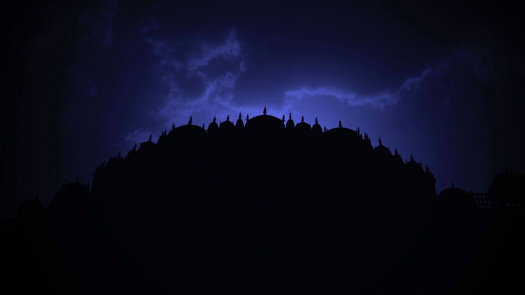 建筑之夜，璀璨圆顶映印印度天际，超清4K风景壁纸3840x2160免费下载