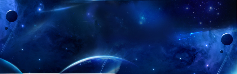 年会蓝色星空电商星球Banner，高清JPG与PSD设计素材，商务科技风格下载