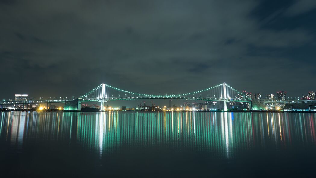 桥映夜城，东京照明美景，日本风情4K壁纸，高清3840x2160风景图片下载