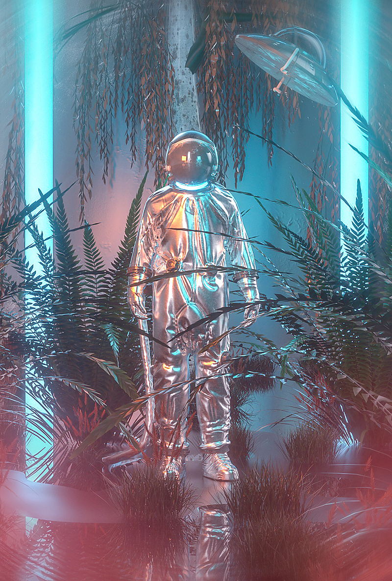 建模科幻宇航员，高清JPG与商务/科技PSD设计素材，一键下载！